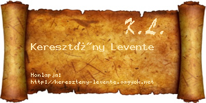 Keresztény Levente névjegykártya