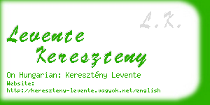 levente kereszteny business card